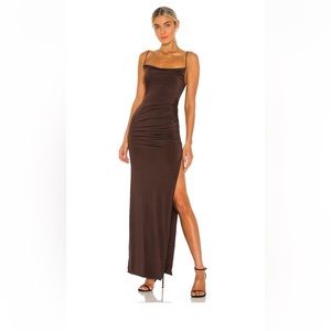 Lovers and Friends Odessa gown - espresso brown size large. Only worn once